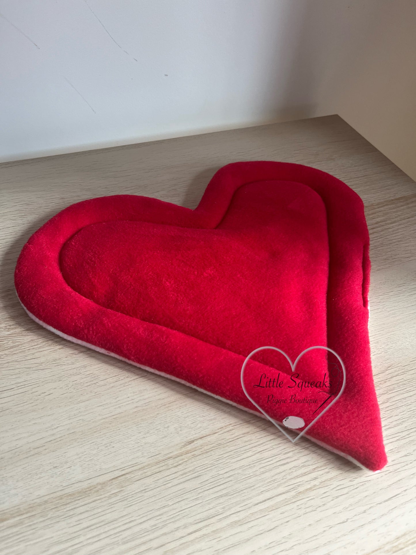 Heart Shaped Pee Pad for Guinea Pigs - Red/Pink heart check (Strawberry Kisses Collection)