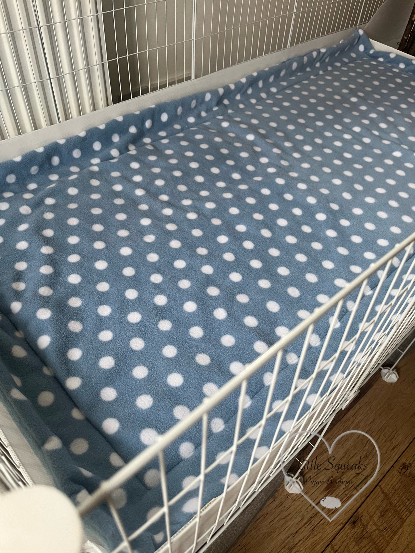 Fleece Cage Liner for Guinea Pigs - Blue Spotted