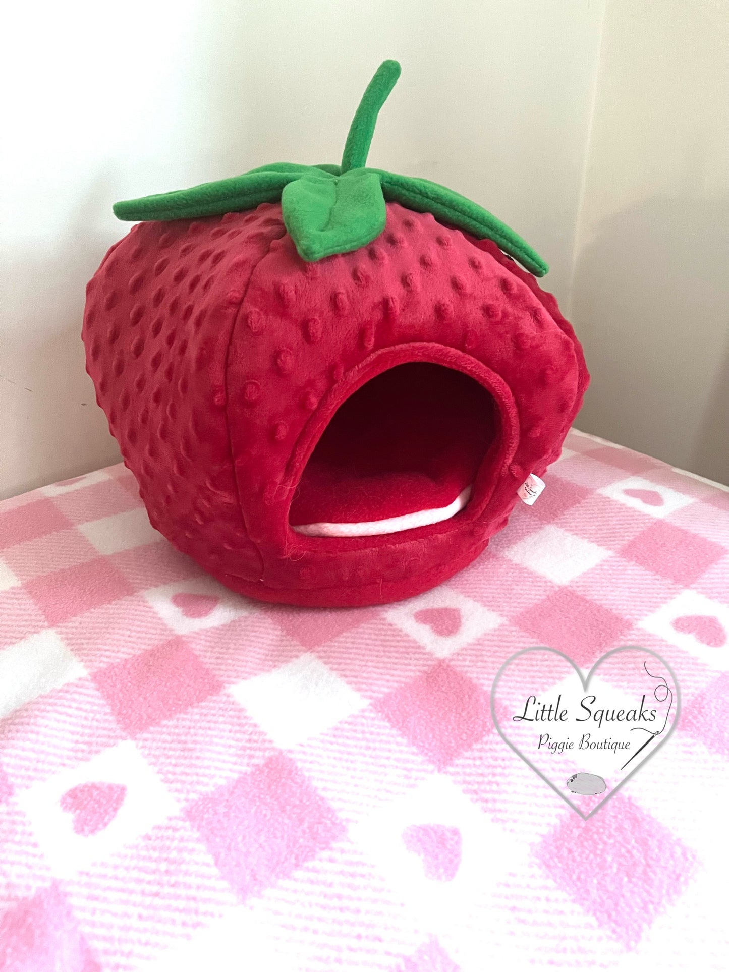 Strawberry Cosy Pod - Guinea Pig Bed/Hide (Strawberry Kisses Collection)