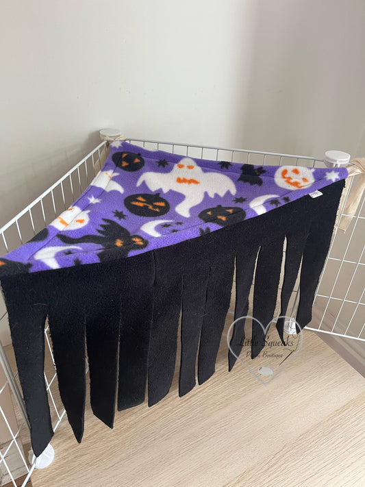 Happy Halloween Corner Forest Fleece - Hide/Hideout