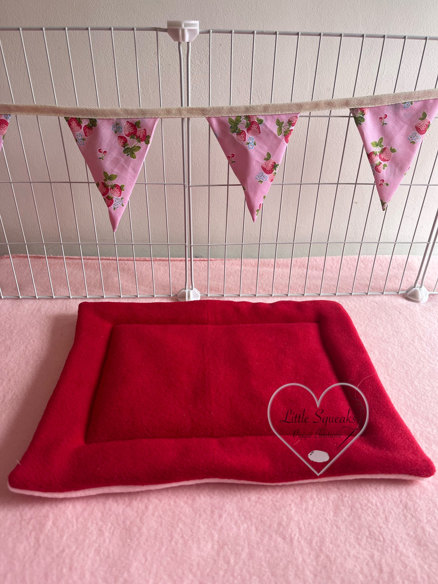 Pee Pad for Guinea Pigs - Red/Pink (Strawberry Kisses Collection)