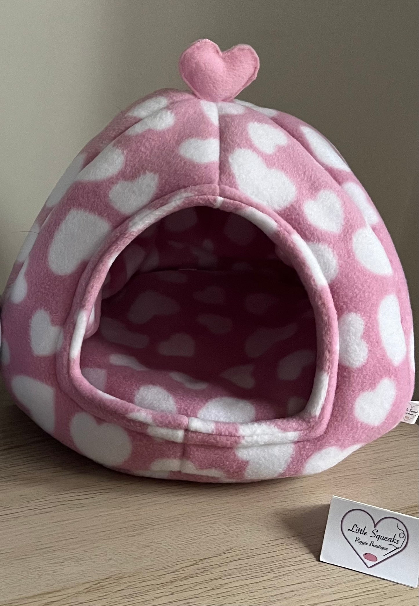 MADE TO ORDER Pink Hearts Cosy Pod - Guinea Pig Bed/Hide