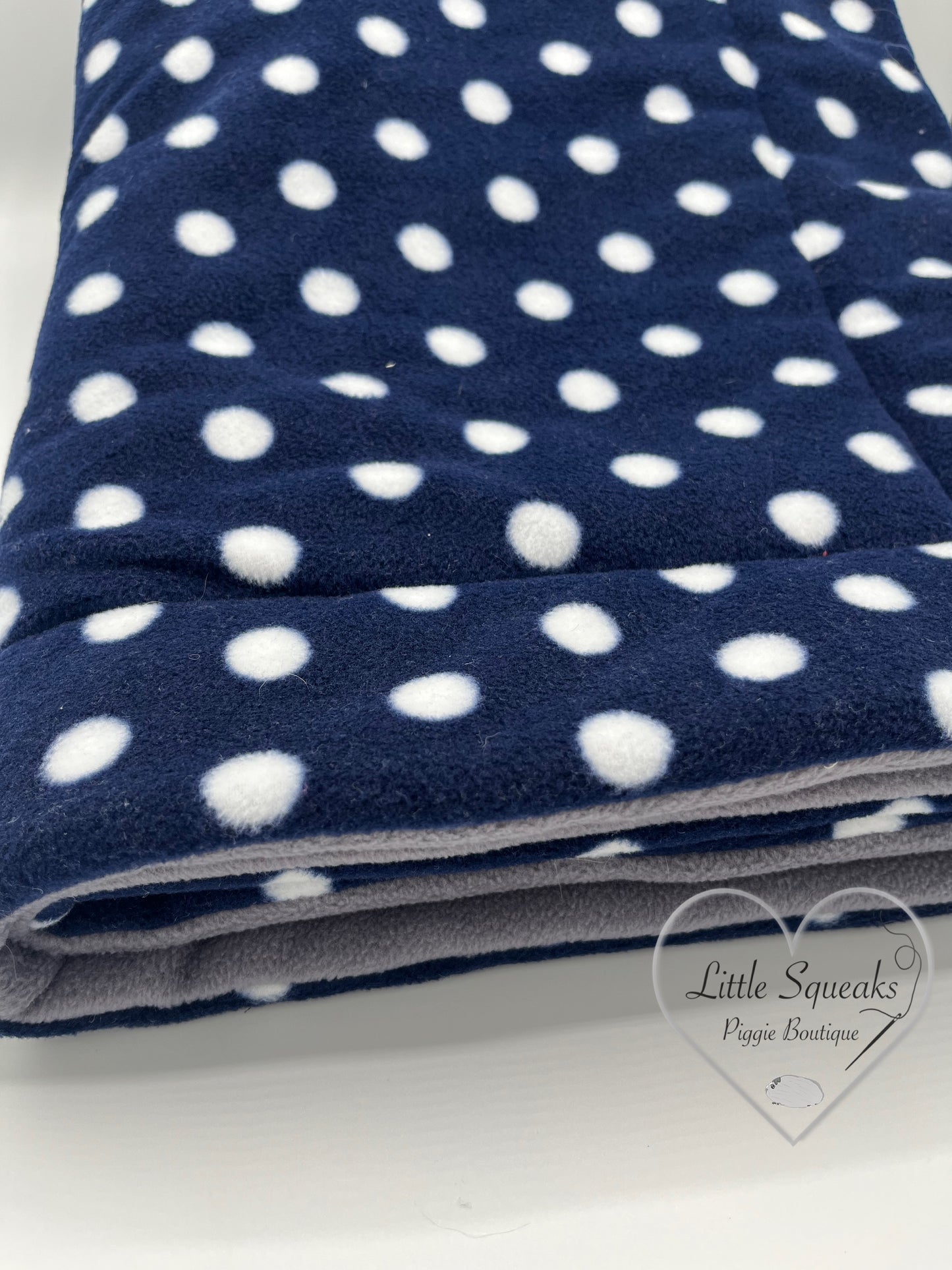 Fleece Cage Liner for Guinea Pigs - Navy Spotted