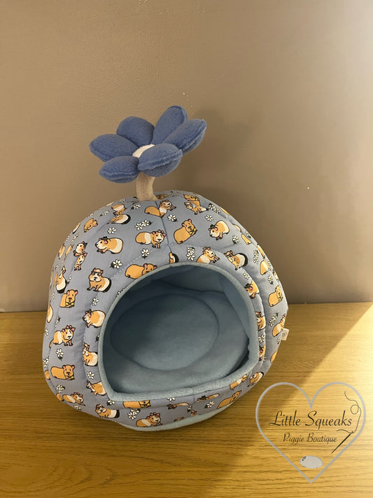 Blue Guinea Pig Cosy Pod - Guinea Pig Bed/Hide