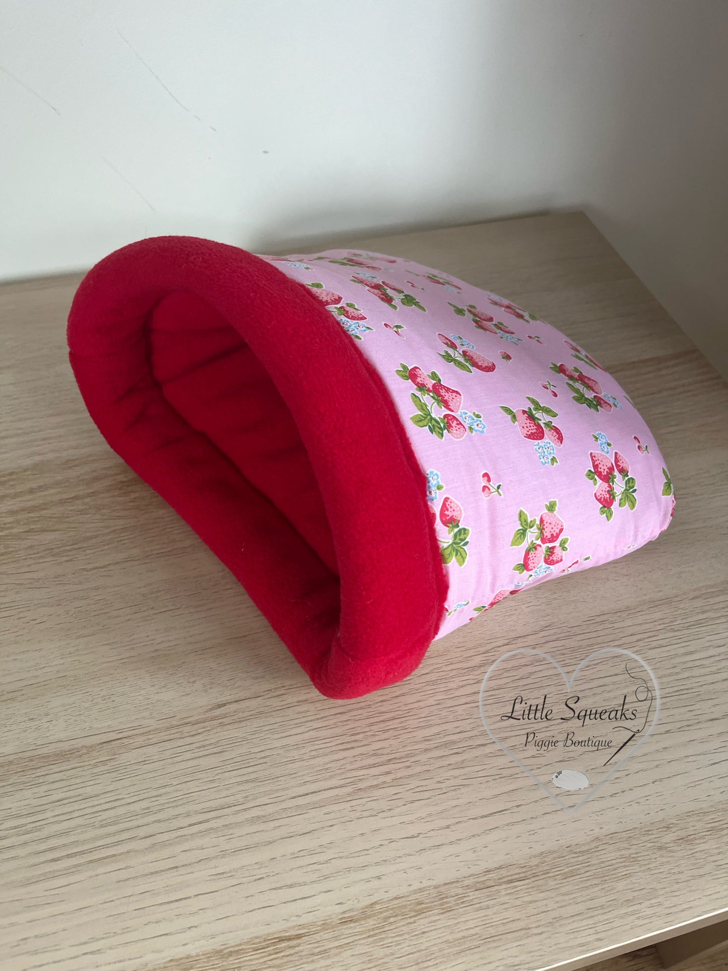 Stay Open Snuggle Sack - Guinea Pig Bed/Hide (Strawberry Kisses Collection)