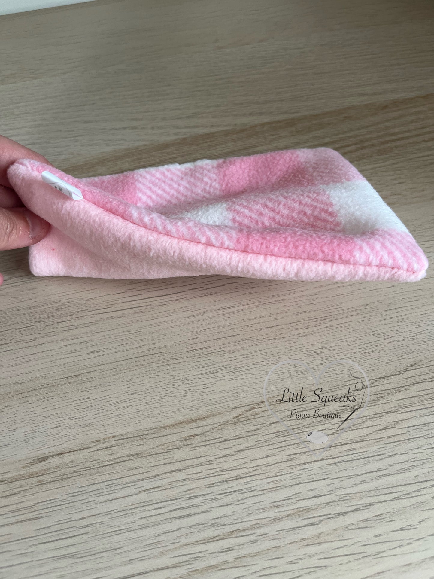 Pee Pad for Guinea Pigs - Pink Hearts Check/Pink (Strawberry Kisses Collection)